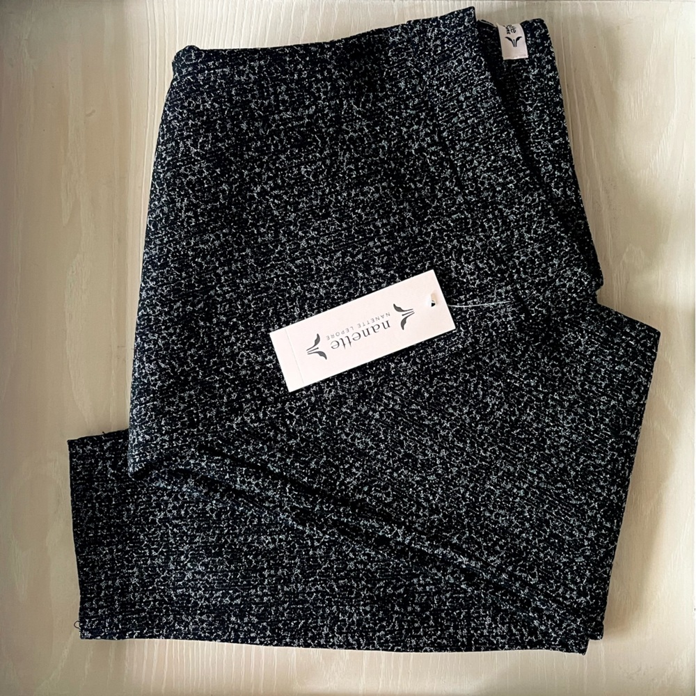 Nanette Nanette Lepore Houndstooth Metallic Shimmer Stretch Dress Pants
